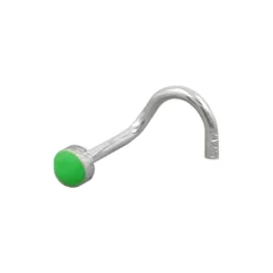 Nasenstecker Nasenpiercing Emaille Email grün, 925 Echt Silber, Damen