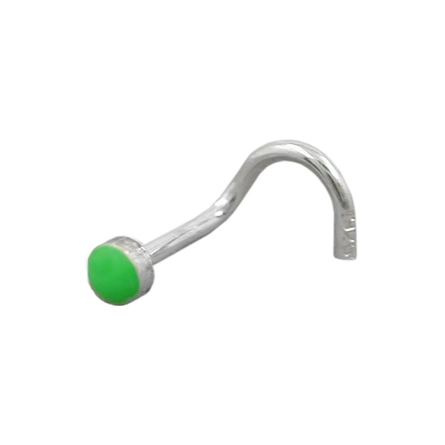 Nasenstecker Nasenpiercing Emaille Email grün, 925 Echt Silber, Damen