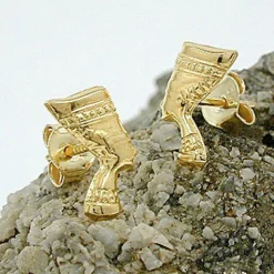 Nofretete - Ohrschmuck Ohrstecker Stecker aus 333 Gelbgold Damen Goldohrstecker