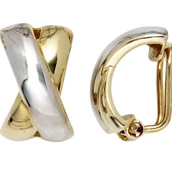 Ohrclips Clips Ohrringe Ohrschmuck X Form 333 Gold Gelbgold Damen
