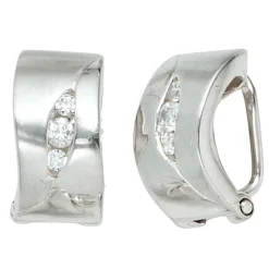 Ohrclips Clips Ohrschmuck aus 925 Silber rhodiniert mit 6 Zirkonia