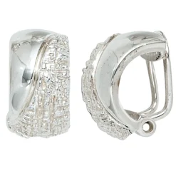 Ohrclips Clips Ohrschmuck aus 925 Silber teilgehämmert rhodiniert