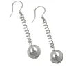 Ohrhaken Ohrhänger 45x8mm Ohrringe Kugel & Feder 925 Silber für Damen