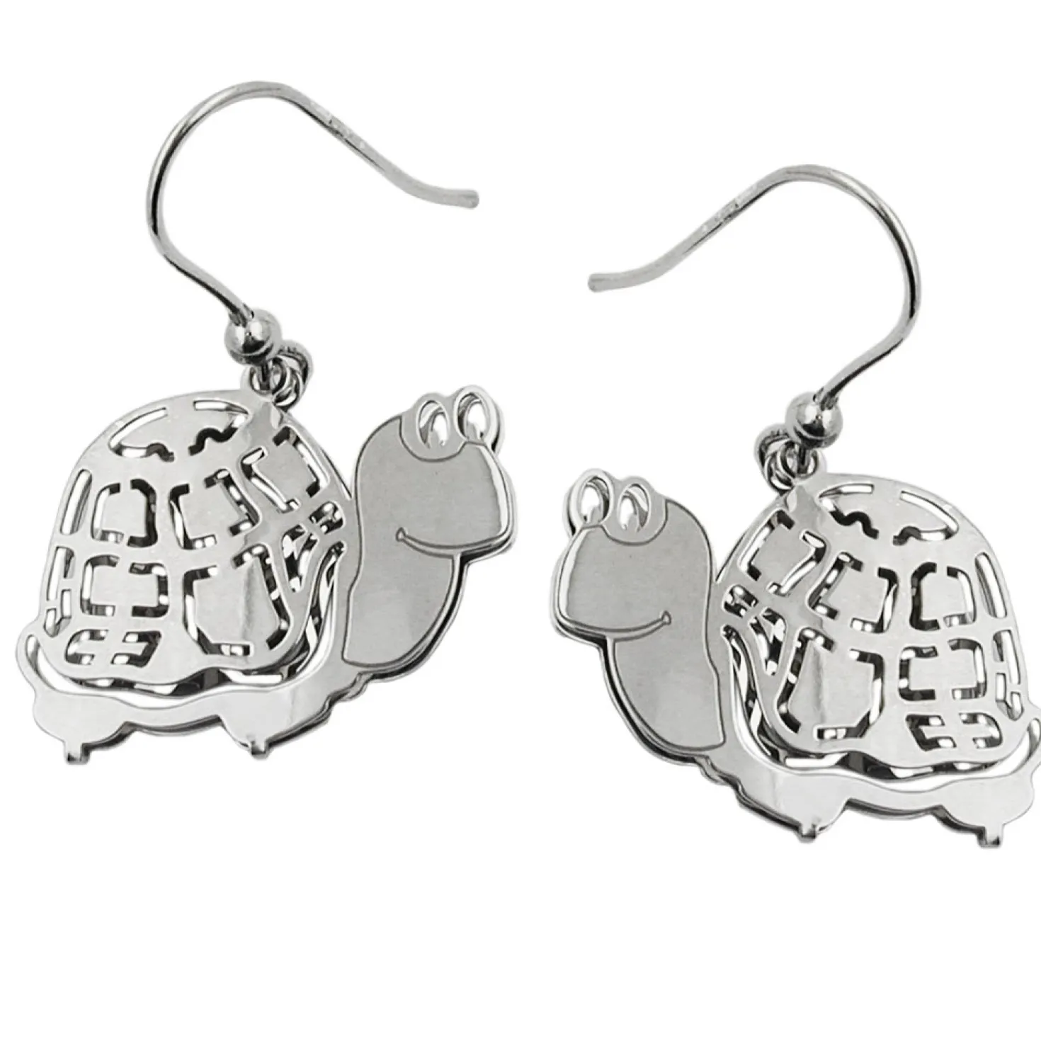 Ohrhaken Ohrringe Ohrhänger 38x25mm Schildkröte aus echtem 925 Silber Kinder