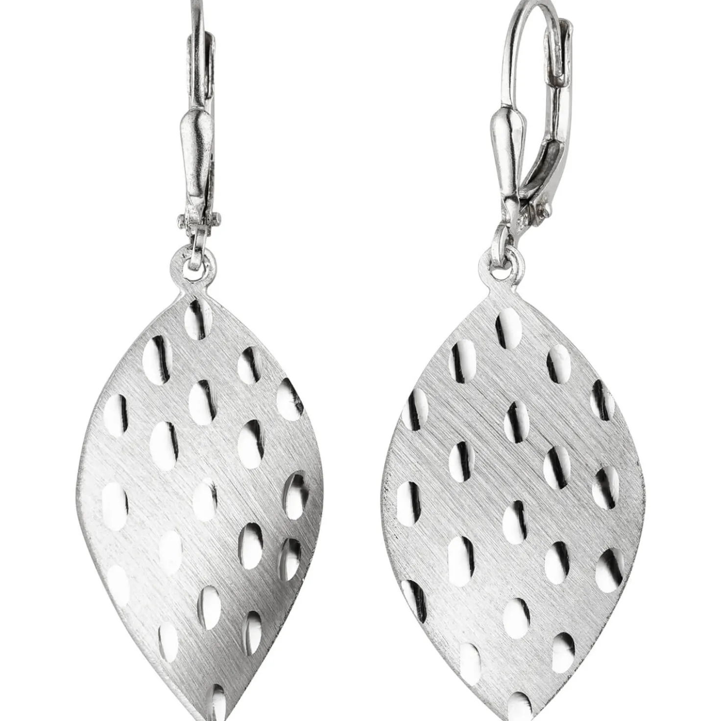 Ohrhänger aus 925 Silber matt-glänzend Boutons Ohrringe Ohrschmuck 42,8x15,5mm