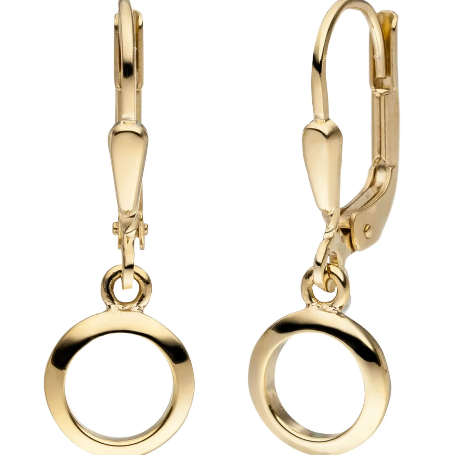 Ohrhänger Kreis Kreise Ø7,5mm 333 Gold Gelbgold Ohrringe Brisur glänzend