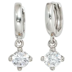 Ohrhänger Ohrringe Creolen aus 925 Silber & Zirkonia weiß Damen