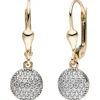 Ohrhänger 8x24,2mm aus 333 Gold Gelbgold mit 74 Zirkonia Ohrringe Damen