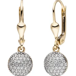 Ohrhänger 8x24,2mm aus 333 Gold Gelbgold mit 74 Zirkonia Ohrringe Damen