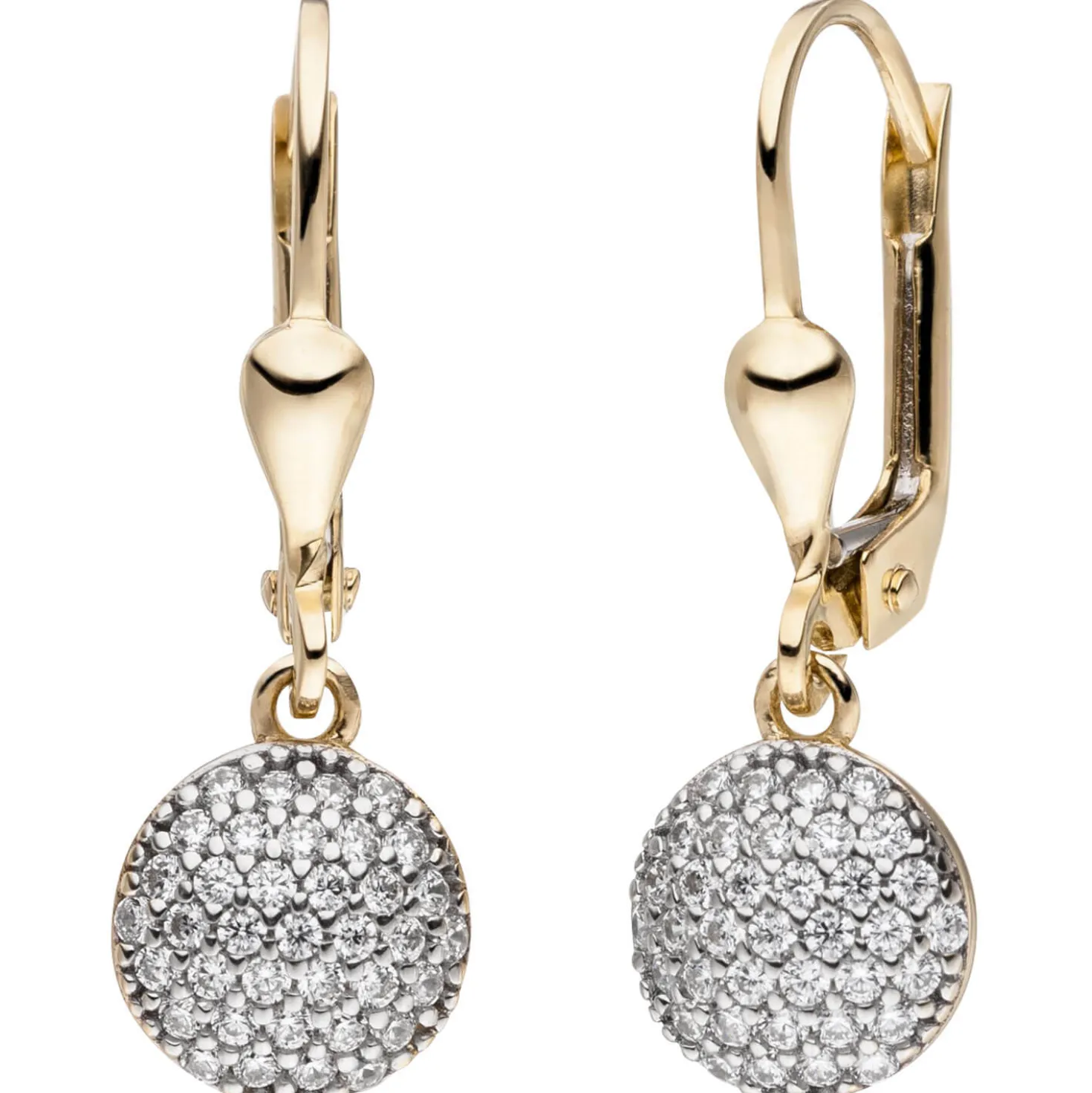 Ohrhänger 8x24,2mm aus 333 Gold Gelbgold mit 74 Zirkonia Ohrringe Damen