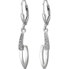 Ohrhänger 5,2x37mm aus 925 Silber matt 16 Zirkonia Ohrringe Boutons Ohrschmuck