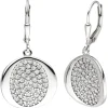 Ohrhänger 18,3x35,4mm aus 925 Silber mit 110 Zirkonia Ohrringe Boutons gewellt