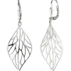 Ohrhänger 17,5x50mm Blatt Silhouette Ohrringe Boutons Ohrschmuck aus 925 Silber