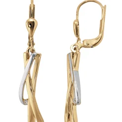 Ohrhänger 5,7x36,7mm Boutons mit Diamanten 0.04Ct Brillanten 585 Gelbgold