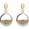 Ohrhänger 10x17,8mm 585 Gelbgold & Weißgold 6 Brillanten 0,02ct Ohrringe