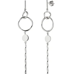Ohrhänger 18,2x89,5mm mit Ringen Plättchen Stäbchen 925 Silber Ohrringe