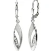 Ohrhänger 6,9x38,5mm Ohrringe Boutons Brisur Zirkonia spitzoval 925 Silber