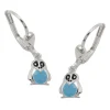 Ohrhänger 22x6mm Ohrringe Brisur Pinguin schwarz-blau lackiert 925 Silber Kinder