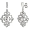 Ohrhänger 17,9x32,9mm Ornament mit 178 Zirkonia 925 Silber Ohrringe
