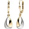 Ohrhänger 7,9x28mm Tropfen aus 333 Gold Gelbgold bicolor Ohrringe Brisur