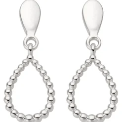 Ohrhänger 6,6x16,5mm Tropfen aus Kügelchen 585 Gold Weißgold Ohrringe Damen