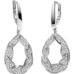 Ohrhänger 13,1x31,5mm Tropfen mit 130 Diamanten 0,42 Ct TW/VSI 585 Weißgold