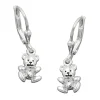 Ohrringe Brisur Ohrhänger 24x7mm Bär Bärchen Zirkonia 925 Silber Kinder
