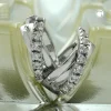 Ohrringe Creole Creolen 12,5x5mm gekreuzt Zirkonia 925 Silber Damenohrringe