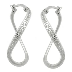 Ohrringe Creole Creolen 30x3mm Möbius Band oval gedreht 925 Silber Damen