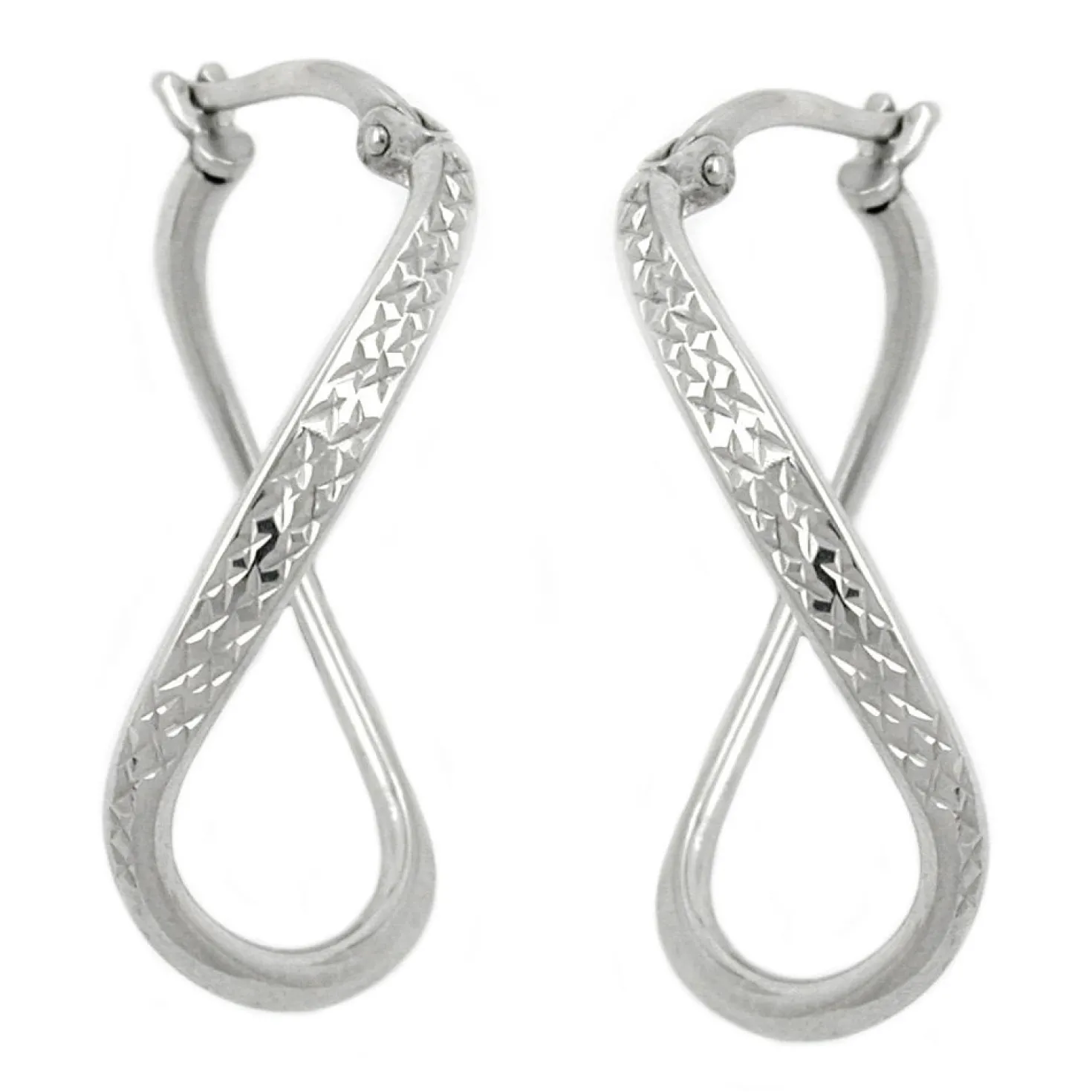 Ohrringe Creole Creolen 30x3mm Möbius Band oval gedreht 925 Silber Damen