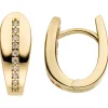 Ohrringe Creolen aus 333 Gold Gelbgold mit 20 Zirkonia 13,6x5,4mm glänzend