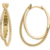 Ohrringe Creolen aus 333 Gold Gelbgold mit 44 Zirkonia 27,7x8,4mm glänzend
