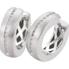 Ohrringe Creolen aus 585 Weißgold mattiert 28 Diamanten 0,154 Ct. W-SI