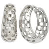 Ohrringe Creolen Creole 19,1mm aus 925 Silber rhodiniert durchbrochen