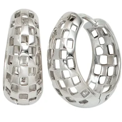 Ohrringe Creolen Creole 19,1mm aus 925 Silber rhodiniert durchbrochen