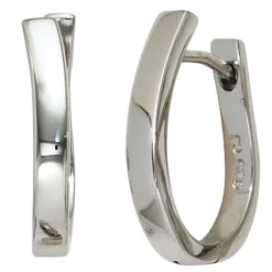 Ohrringe Creolen Creole 16,5mm aus 925 Silber rhodiniert Klappmechanik