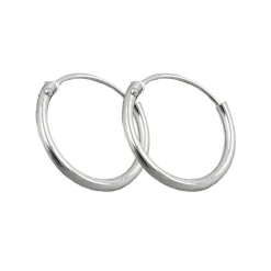 Ohrringe Creolen Creole 13mm, 925 Echt Silber, Drahtcreole für Damen