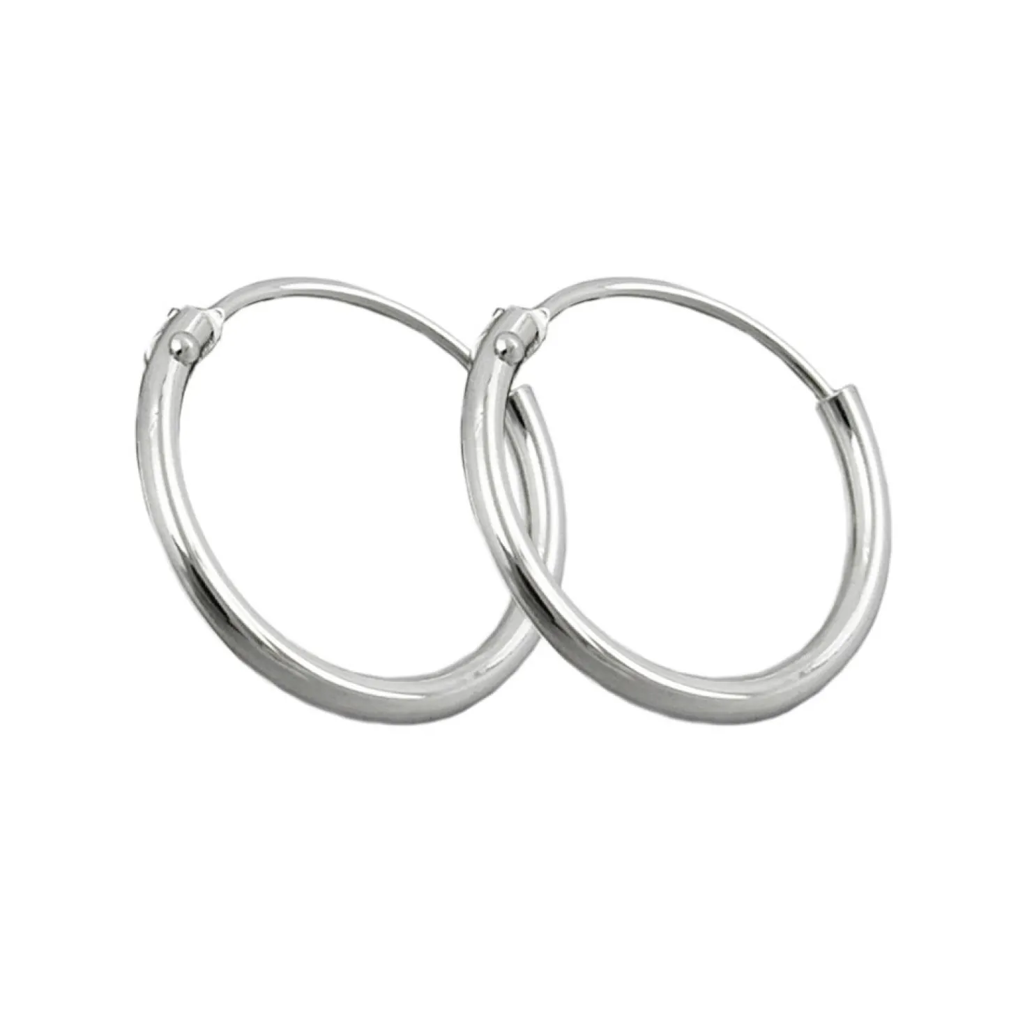 Ohrringe Creolen Creole 13mm, 925 Echt Silber, Drahtcreole für Damen