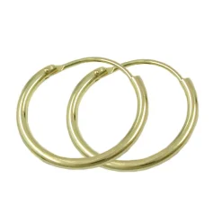 Ohrringe Creolen Creole 15mm, 375 Gold Gelbgold, glänzend, Damen