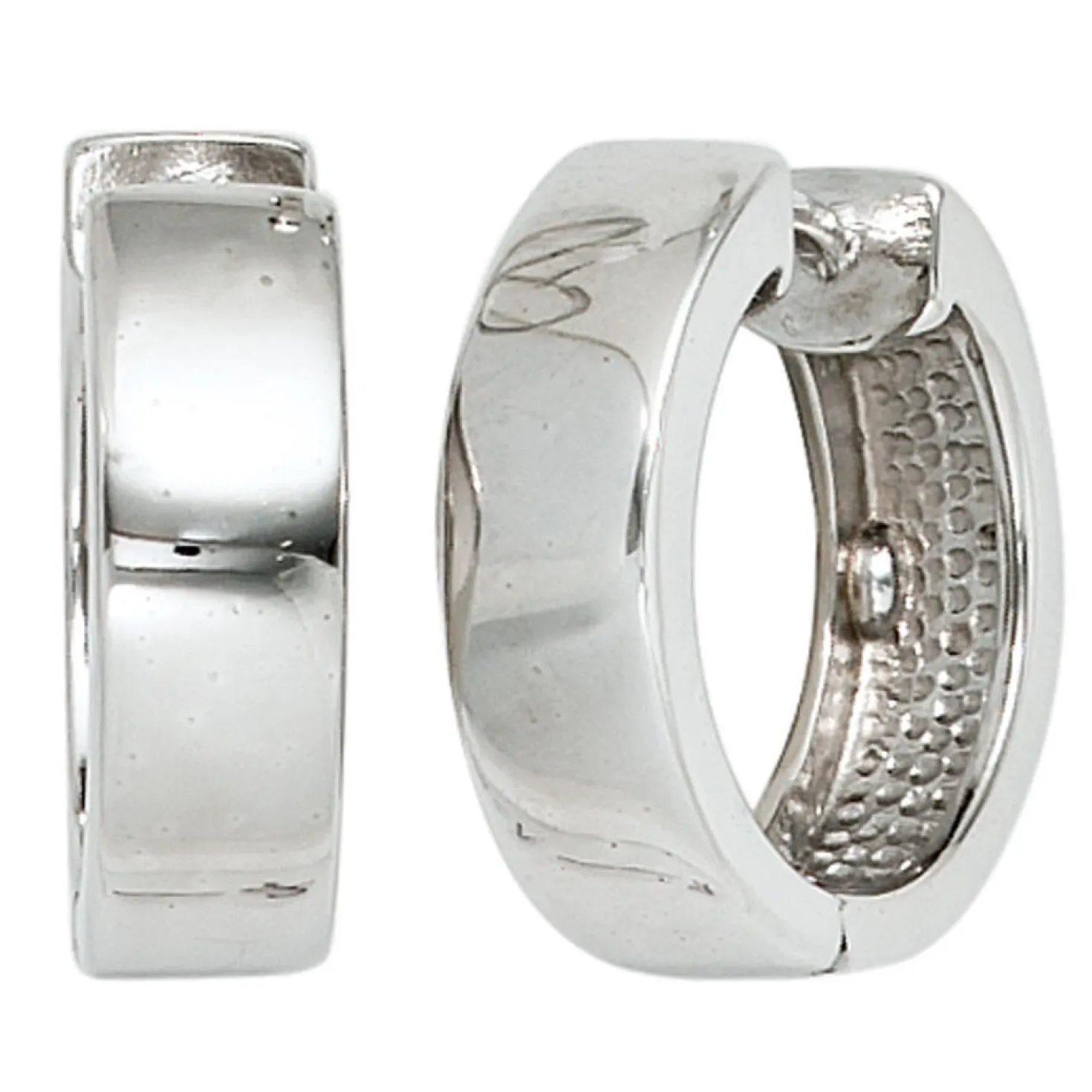 Ohrringe Creolen Creole 17,7mm 925 Silber rhodiniert flach Ohrschmuck