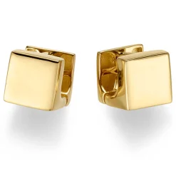 Ohrringe Creolen Cube 9,5x9,5mm 585 Gold Gelbgold glänzend eckig Ohrschmuck