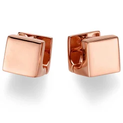 Ohrringe Creolen Cube 9,5x9,5mm 585 Gold Rotgold glänzend eckig Ohrschmuck