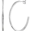 Ohrringe Creolen Halbcreolen 42,5x2,3mm aus Edelstahl mit 134 Kristallsteinen