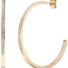 Ohrringe Creolen Halbcreolen 42,5x2,3mm Edelstahl gold-farben 134 Kristallsteine