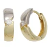 Ohrringe Creolen 13mm aus 333 Gold Gelbgold mit Zirkonia weiß Ohrschmuck