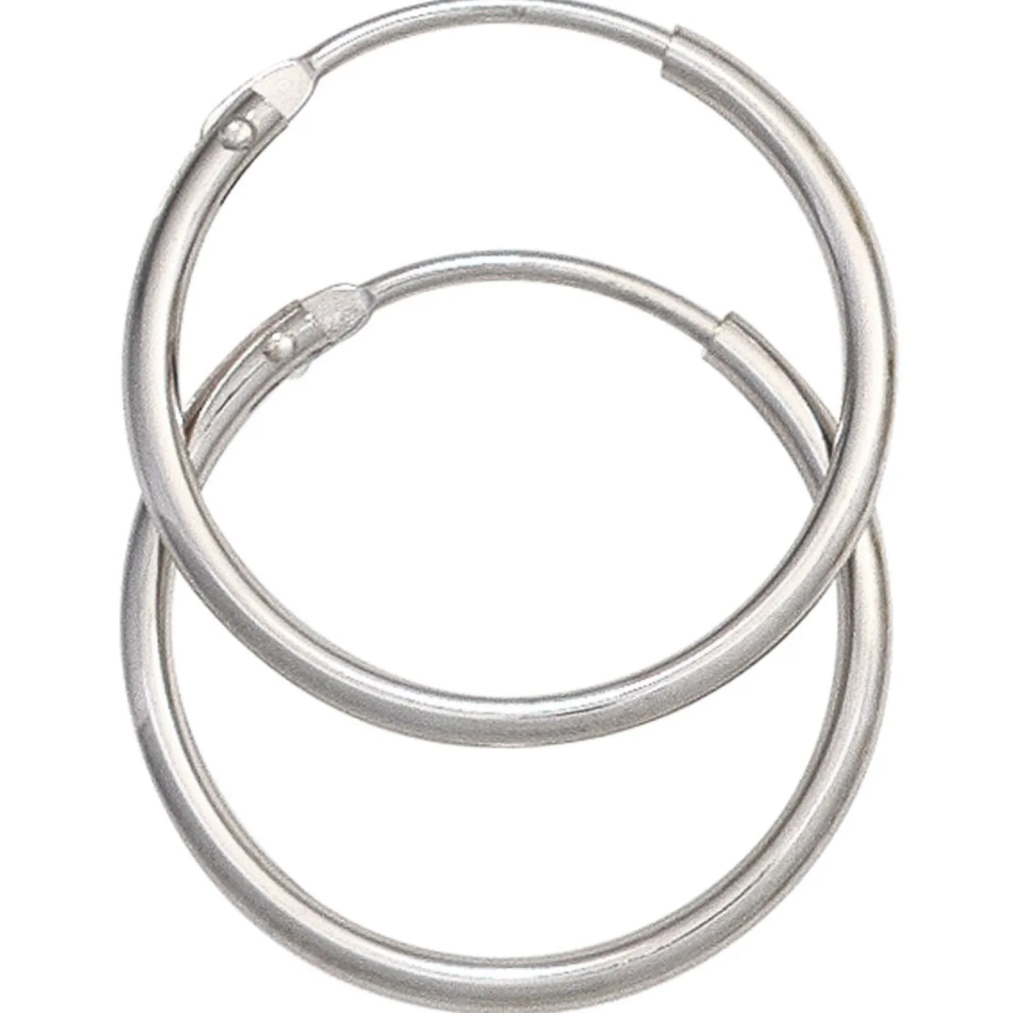 Ohrringe Creolen 20mm aus 585 Gold Weißgold rund dünn Ohrschmuck Damen