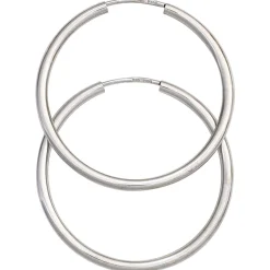Ohrringe Creolen 30mm aus 585 Gold Weißgold rund dünn Ohrschmuck Damen
