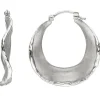 Ohrringe Creolen Ø 22,7mm aus 925 Silber rhodiniert mattiert gewellt