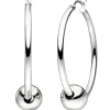 Ohrringe Creolen 35,6mm Silbercreolen Ohrschmuck mit Kugeln, 925 Silber