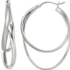 Ohrringe Creolen 35,7mm 925 Silber mattiert Ohrschmuck Glitzereffekt